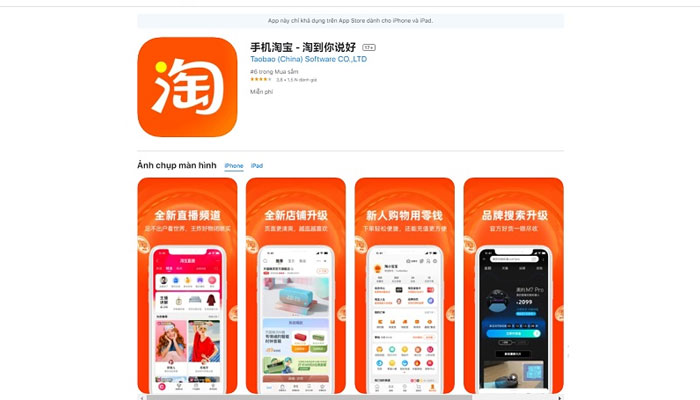 App nhập hàng Trung Quốc - Taobao